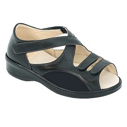 Zapato Doble Velcro Lycra Color Negro